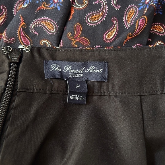 J. Crew The Pencil Skirt Cotton Bold Paisley Print Versatile Colourful Mini - Picture 8 of 12